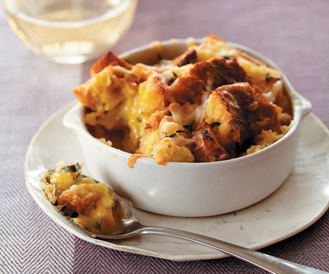 chanterell-gruyere-bread-pudding